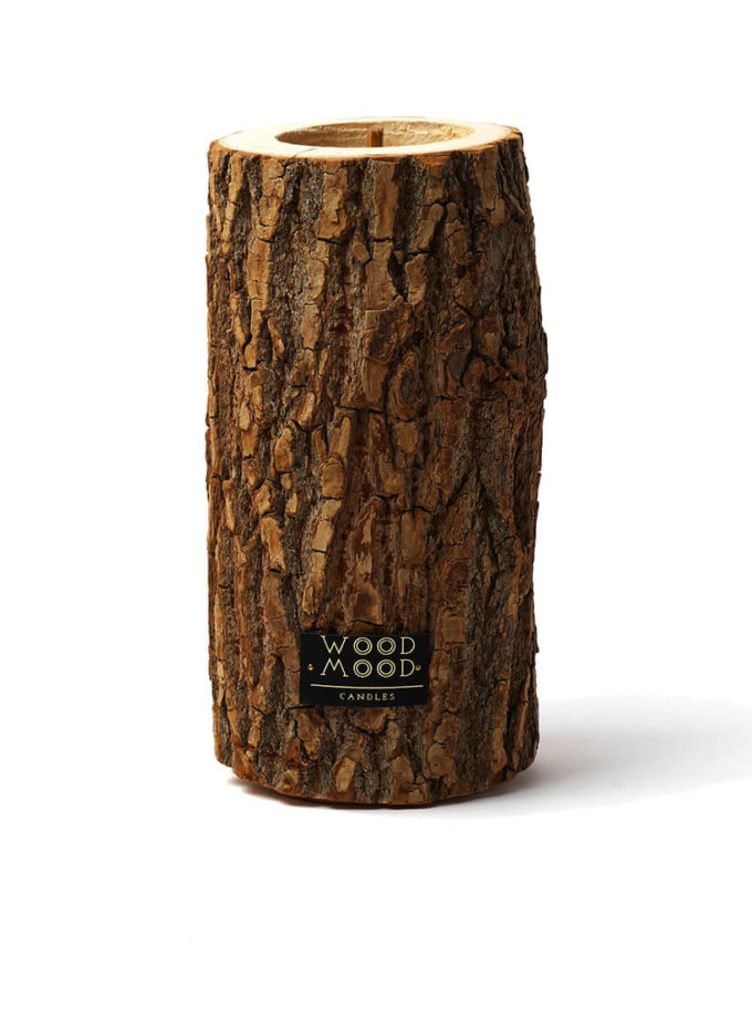 Свеча Rocky в дереве с ароматом кедра L WM_1151100000, фото 1 - в интернет магазине KAPSULA