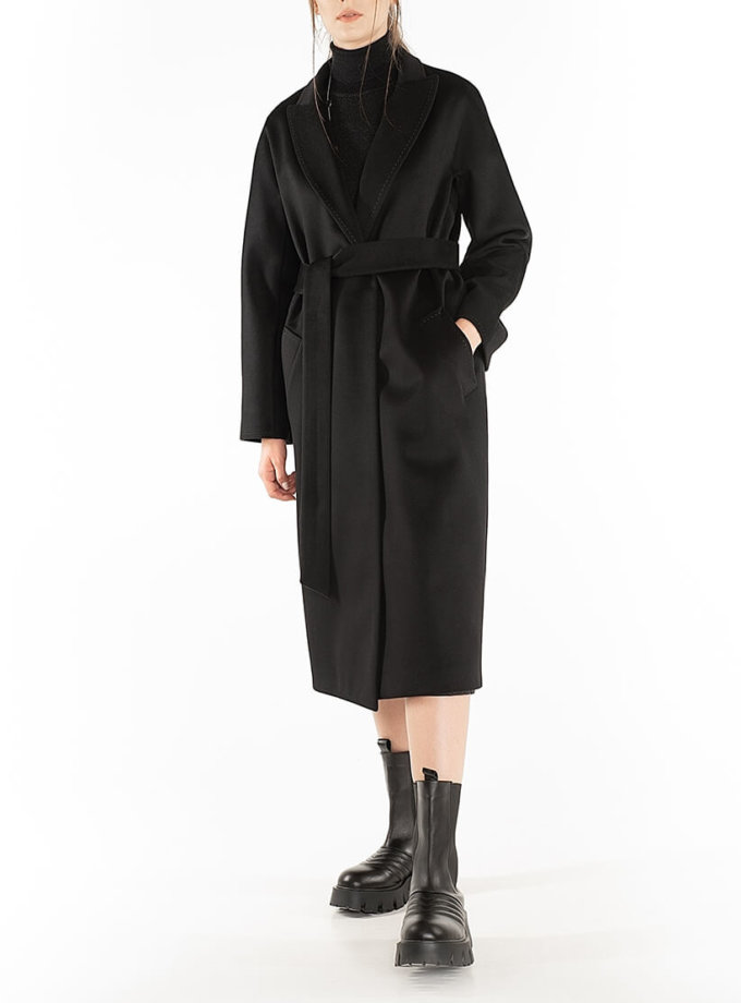 Пальто из кашемира с поясом Black WNDR_Fw1920_cshbl_11_black, фото 1 Пальто из кашемира с поясом Black WNDR_Fw1920_cshbl_11_black, фото 1 - в интернет магазине KAPSULA