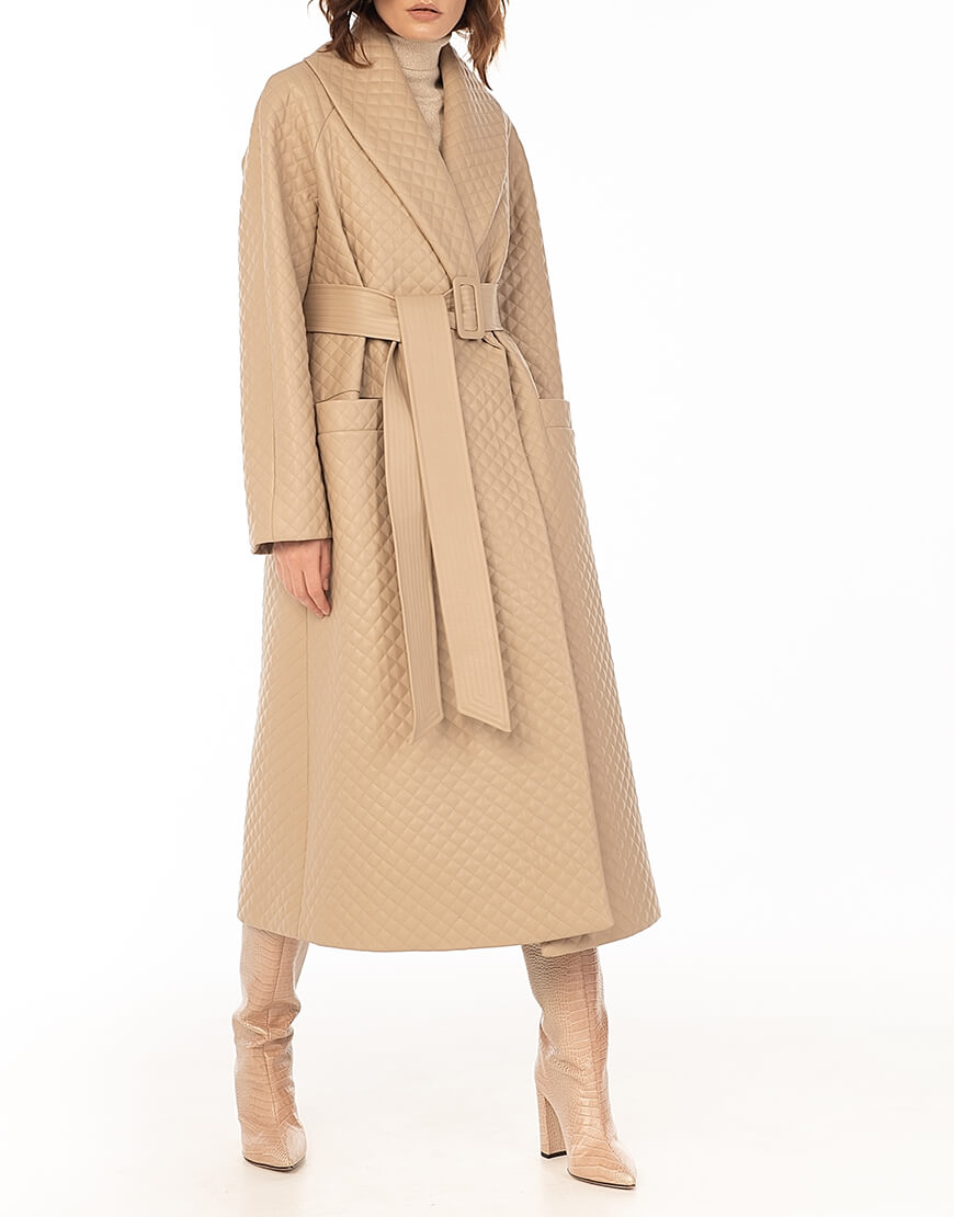 Стьобане пальто з еко-шкіри Beige WNDR_fw2021_spbez_02, фото 1 Стьобане пальто з еко-шкіри Beige WNDR_fw2021_spbez_02, фото 1 - в интернет магазине KAPSULA