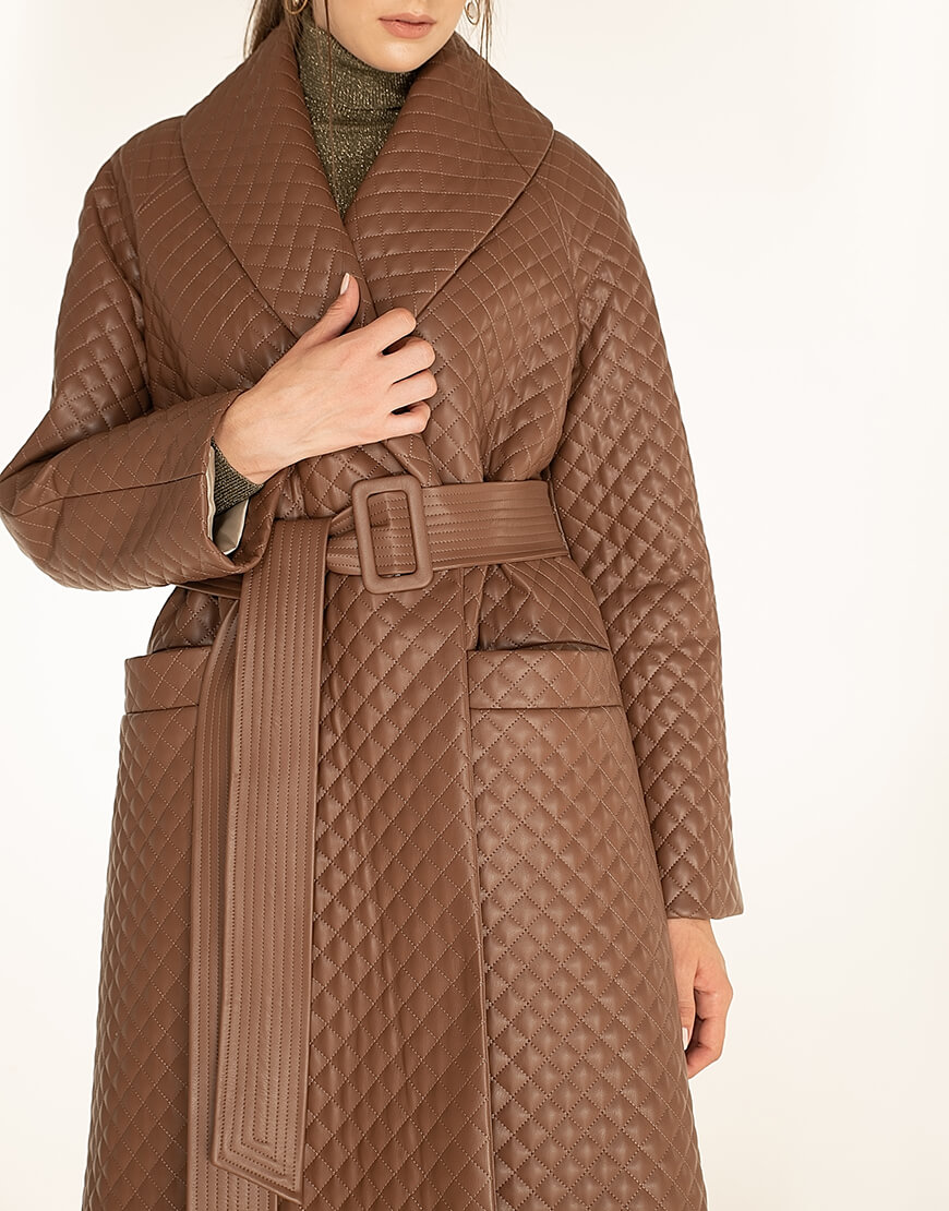 Стьобане пальто з еко-шкіри Brown WNDR_fw2021_spbr_02, фото 1 Стьобане пальто з еко-шкіри Brown WNDR_fw2021_spbr_02, фото 1 - в интернет магазине KAPSULA