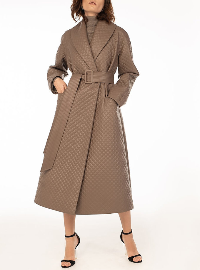 Стеганое пальто из эко-кожи Capuchino WNDR_fw2021_spcap_02, фото 1 Стеганое пальто из эко-кожи Capuchino WNDR_fw2021_spcap_02, фото 1 - в интернет магазине KAPSULA