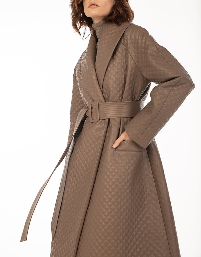 Стеганое пальто из эко-кожи Capuchino WNDR_fw2021_spcap_02, фото 1 - в интернет магазине KAPSULA