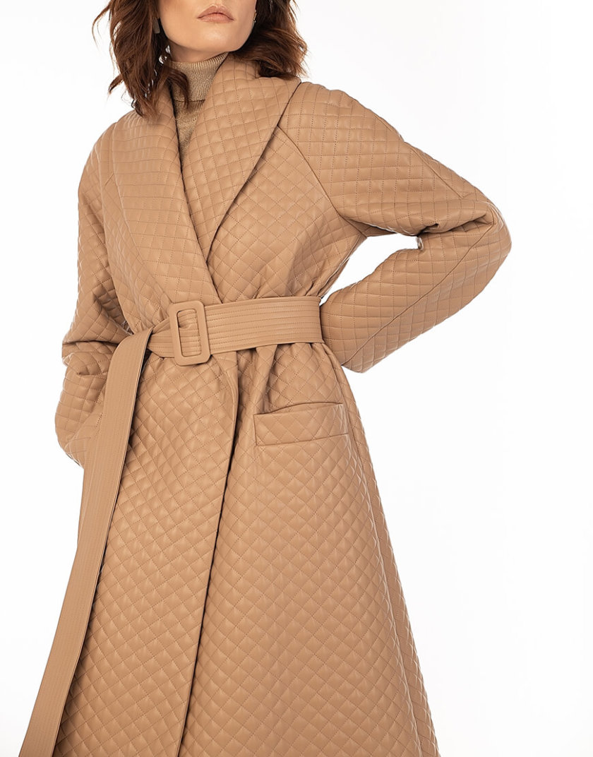 Стеганое пальто из эко-кожи Caramel WNDR_fw2021_spcar_02, фото 1 - в интернет магазине KAPSULA