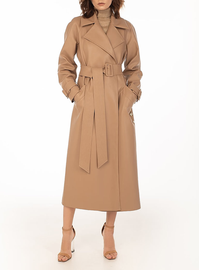 Тренч из эко-кожи Caramel WNDR_fw2021_trcar_01, фото 1 - в интернет магазине KAPSULA