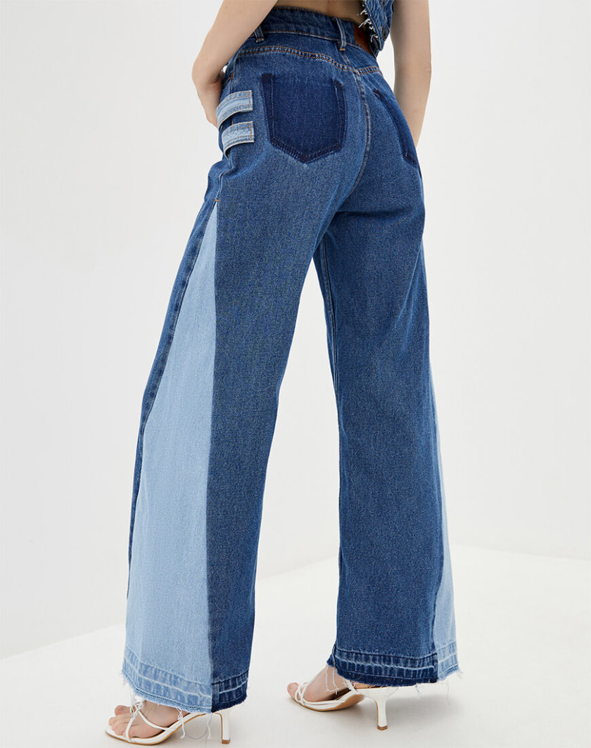 Комбинированные джинсы-клёш WNDM_jk0, фото 1 - в интернет магазине KAPSULA