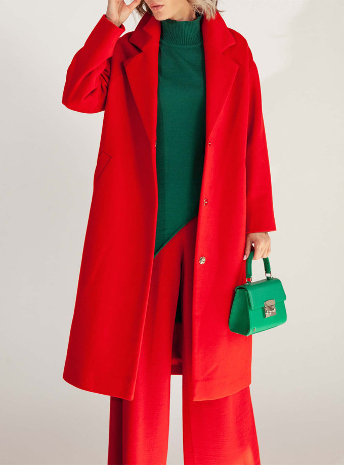 Пальто з щільної вовни MMT_093_red, фото 1 - в интернет магазине KAPSULA