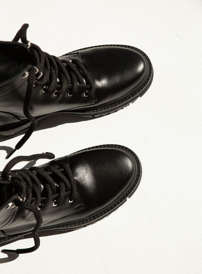 Кожаные ботинки на флисе ED_BCK-01, фото 1 - в интернет магазине KAPSULA