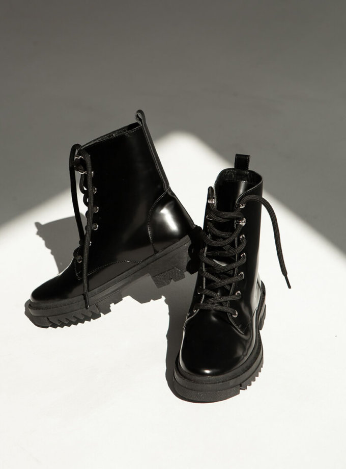 Лаковые ботинки на флисе ED_BCL-01, фото 1 - в интернет магазине KAPSULA
