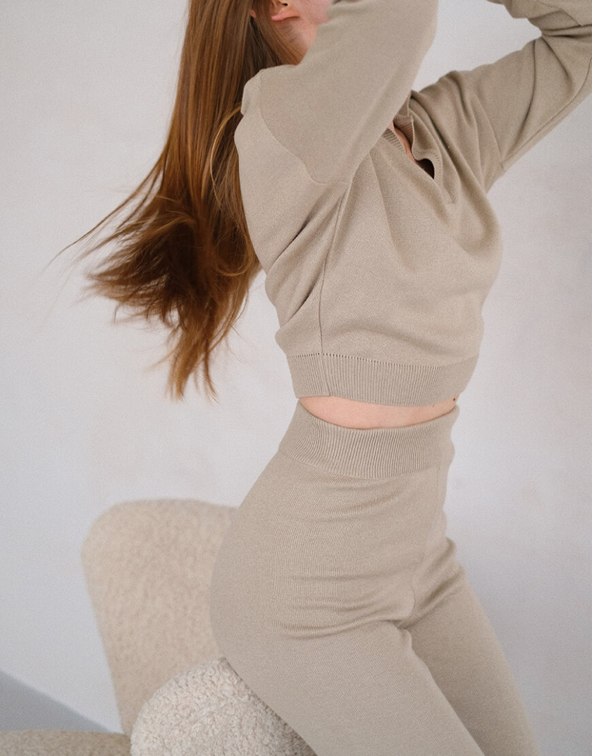 Брюки-палаццо MSY_knitwear_pants_nude, фото 1 - в интернет магазине KAPSULA