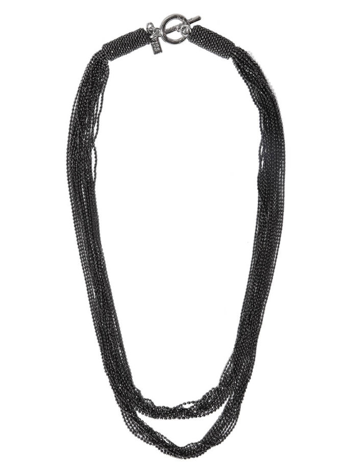 Ожерелье из темных нитей монили NTB_NB282O, фото 1 - в интернет магазине KAPSULA
