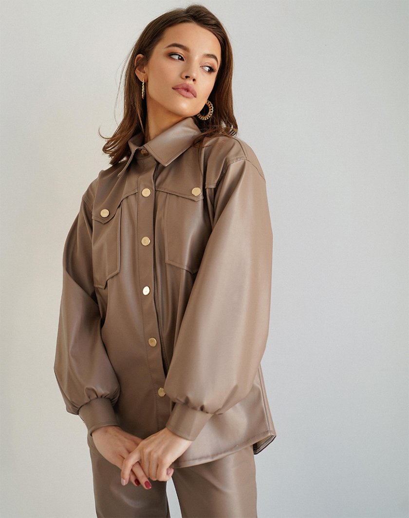 Рубашка Naomi из эко-кожи MC_MY3321-1, фото 1 - в интернет магазине KAPSULA