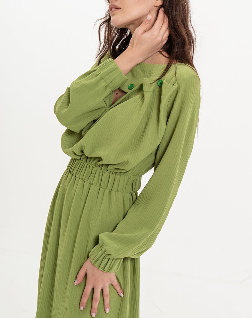Платье миди с резинкой на талии XM_Nat_27, фото 1 - в интернет магазине KAPSULA