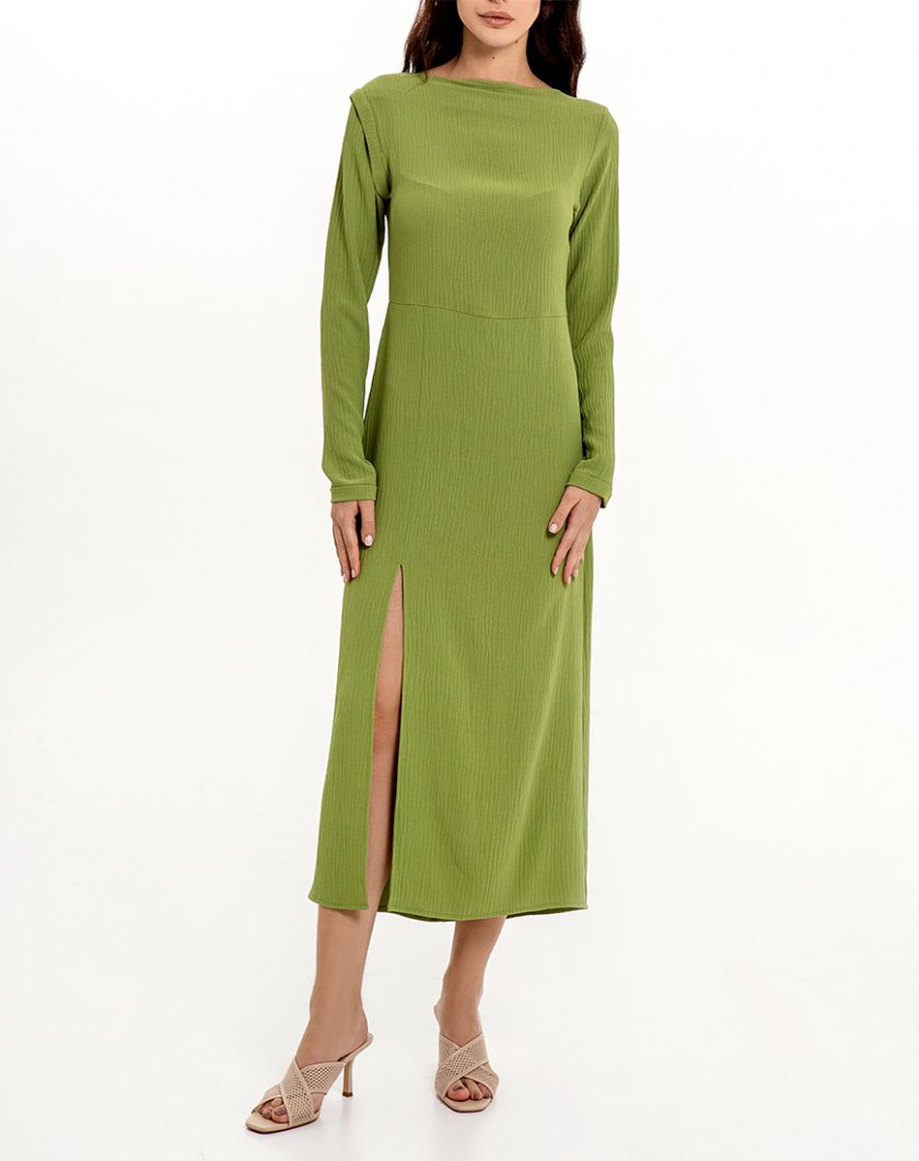 Платье миди со съемным рукавом XM_Nat_28, фото 1 - в интернет магазине KAPSULA