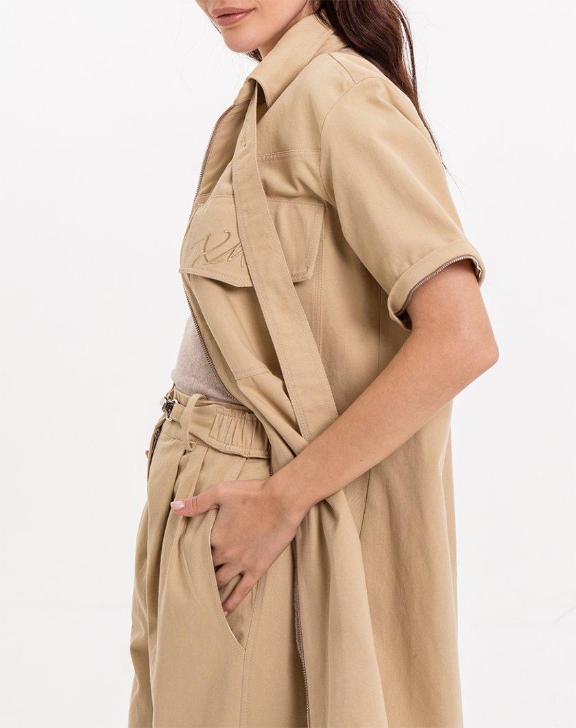 Хлопковая рубашка-платье со съемными рукавами XM_Nat_15, фото 1 - в интернет магазине KAPSULA