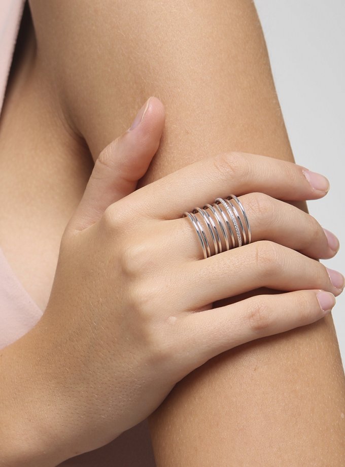 Серебряное кольцо INFINITY с фианитами AA_3K001-0002, фото 1 - в интернет магазине KAPSULA