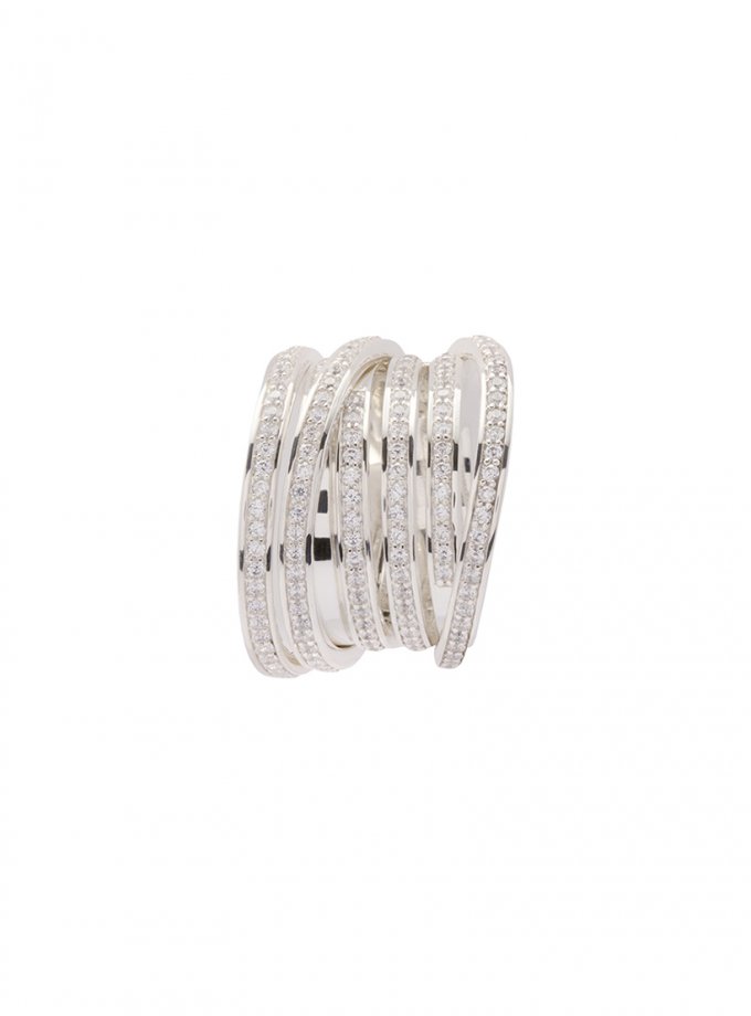 Серебряное кольцо PARAMETRIC  с фианитами AA_3K089-0011, фото 1 - в интернет магазине KAPSULA