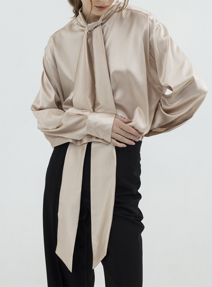 Шелковая блуза с лентами IR_FW20_SM_032, фото 1 Шелковая блуза с лентами IR_FW20_SM_032, фото 1 - в интернет магазине KAPSULA
