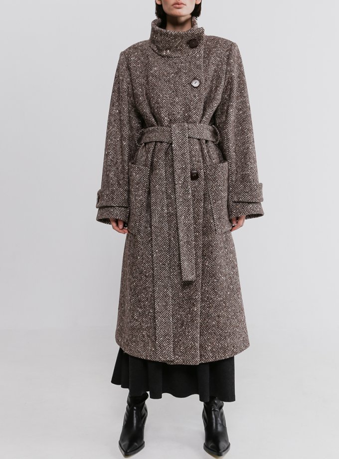 Пальто из шерсти с воротником стойка SHKO_20031001, фото 1 - в интернет магазине KAPSULA