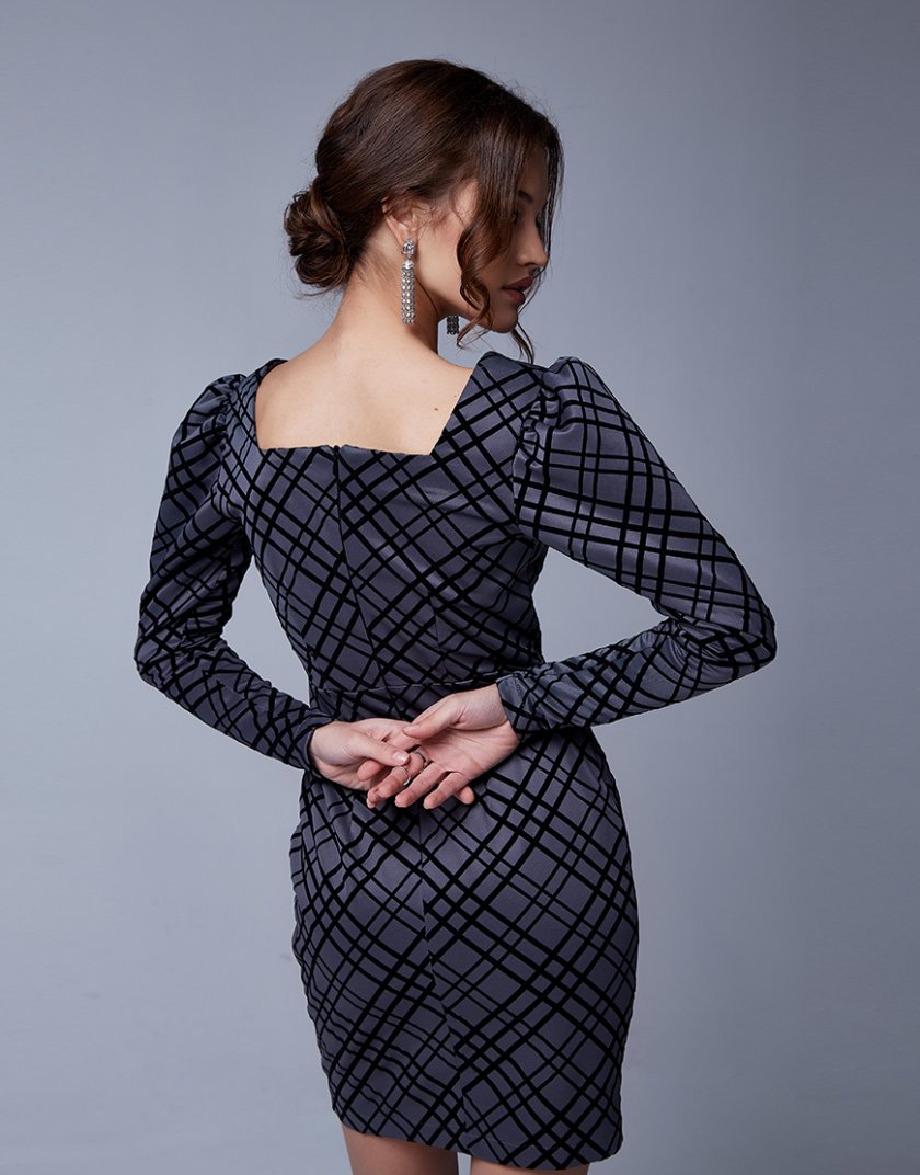 Платье с бархатными полосками Graff MC_MY2030, фото 1 - в интернет магазине KAPSULA