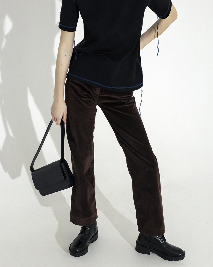 Велюровые брюки прямого кроя IR_WD_PV_004, фото 1 - в интернет магазине KAPSULA