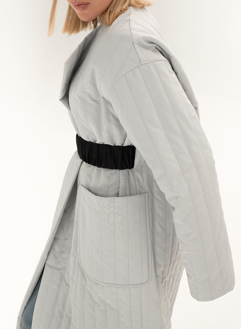 Стеганое пальто с поясом WNDR_sp_21_pspgr_03, фото 1 - в интернет магазине KAPSULA