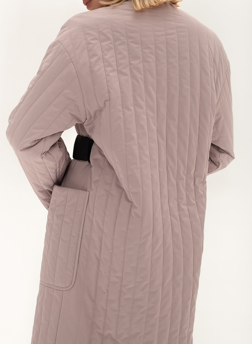 Стеганое пальто с поясом WNDR_sp_21_pspl_03, фото 1 - в интернет магазине KAPSULA