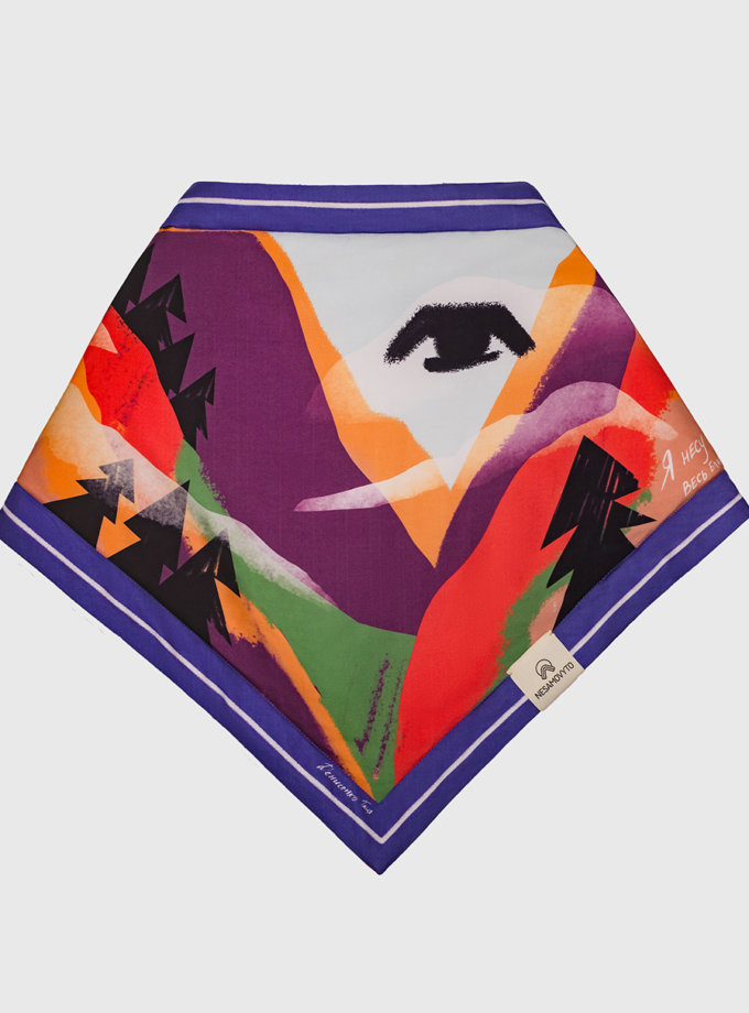 Утепленный платок Я пойду в далекие горы NST_G1, фото 1 - в интернет магазине KAPSULA