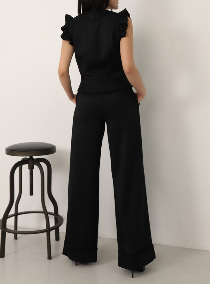Широкие брюки из шерсти RVR_REFW20-1008BК, фото 1 - в интернет магазине KAPSULA