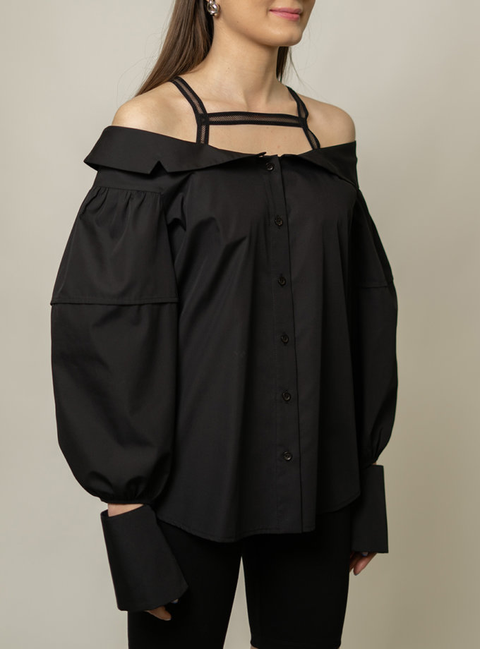 Блуза с открытыми плечами SE_SE9_Shrt_Nshldr_B, фото 1 - в интернет магазине KAPSULA