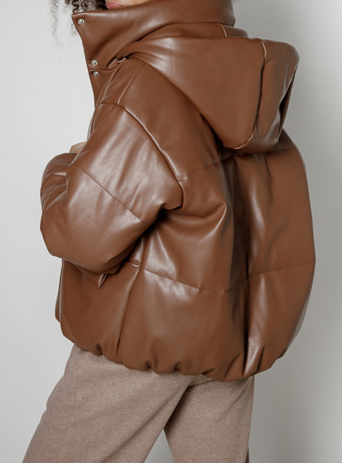 Объемная куртка из эко-кожи MRZZ_mz_100520, фото 1 - в интернет магазине KAPSULA