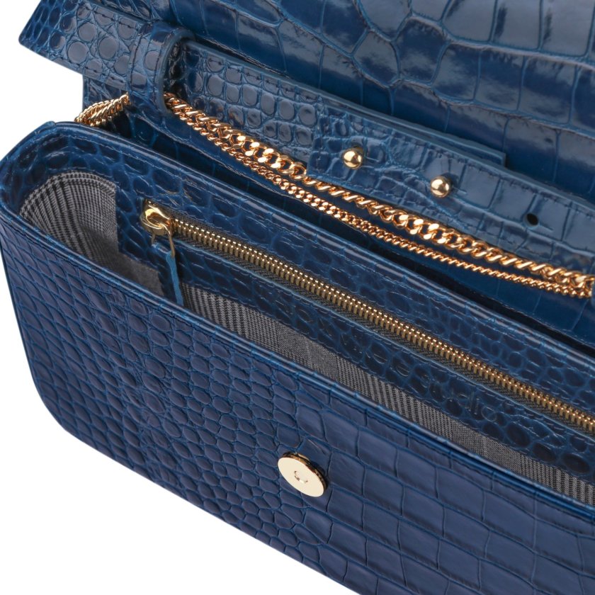 Кожаная сумка с тиснением irAro x Vikele Studio IRRO_IR_SS20_LB_croco-blue, фото 1 - в интернет магазине KAPSULA