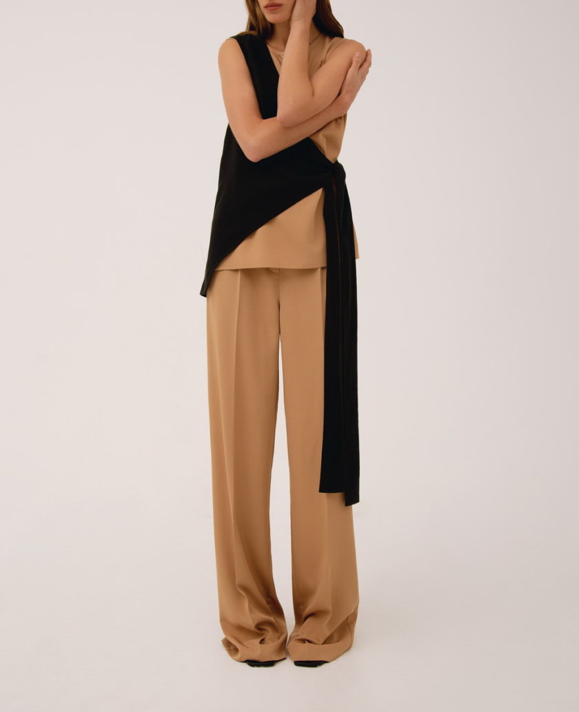 Широкие брюки на резинке LAB_00045, фото 1 - в интернет магазине KAPSULA