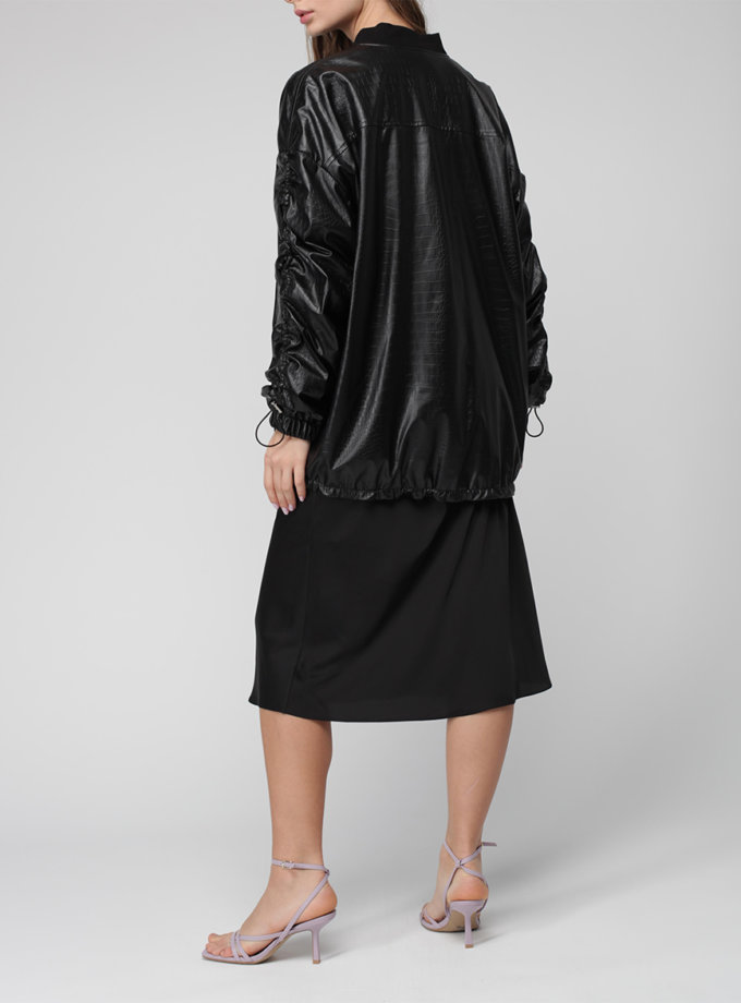 Куртка oversize из эко-кожи MISS_JA-009-black, фото 1 - в интернет магазине KAPSULA