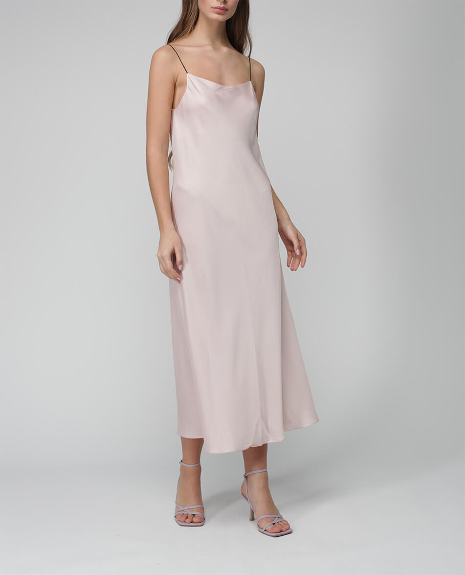 Шовкова сукня міді на тонких бретельках MISS_DR-036-pink-comb, фото 1 Шовкова сукня міді на тонких бретельках MISS_DR-036-pink-comb, фото 1 - в интернет магазине KAPSULA