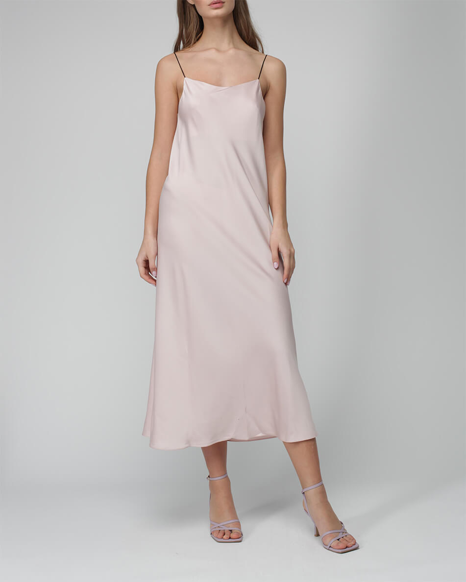 Шовкова сукня міді на тонких бретельках MISS_DR-036-pink-comb, фото 1 Шовкова сукня міді на тонких бретельках MISS_DR-036-pink-comb, фото 1 - в интернет магазине KAPSULA