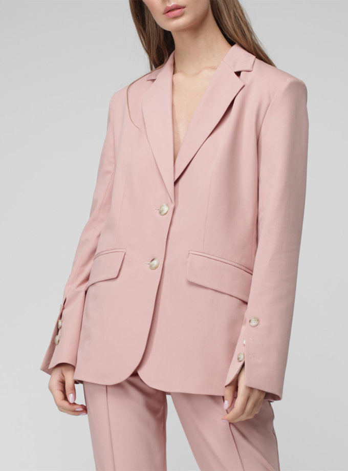 Однобортный пиджак прямого силуэта MISS_JA-013-pink, фото 1 - в интернет магазине KAPSULA