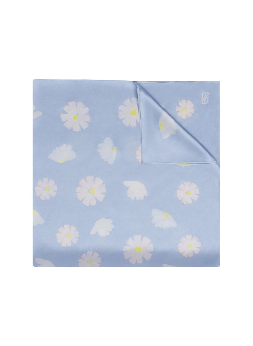 Шелковый платок с эксклюзивным принтом 100х100 см 0202_30039-3, фото 1 - в интернет магазине KAPSULA