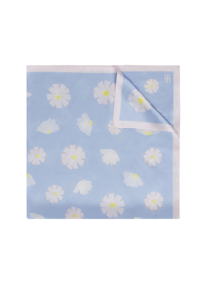 Шелковый платок с эксклюзивным принтом 100х100 см 0202_30039-4, фото 1 - в интернет магазине KAPSULA