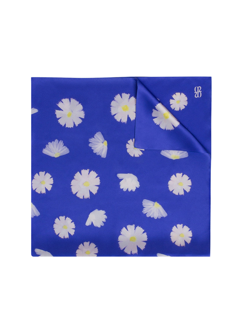 Шелковый платок с эксклюзивным принтом 100х100 см 0202_30039-5, фото 1 - в интернет магазине KAPSULA