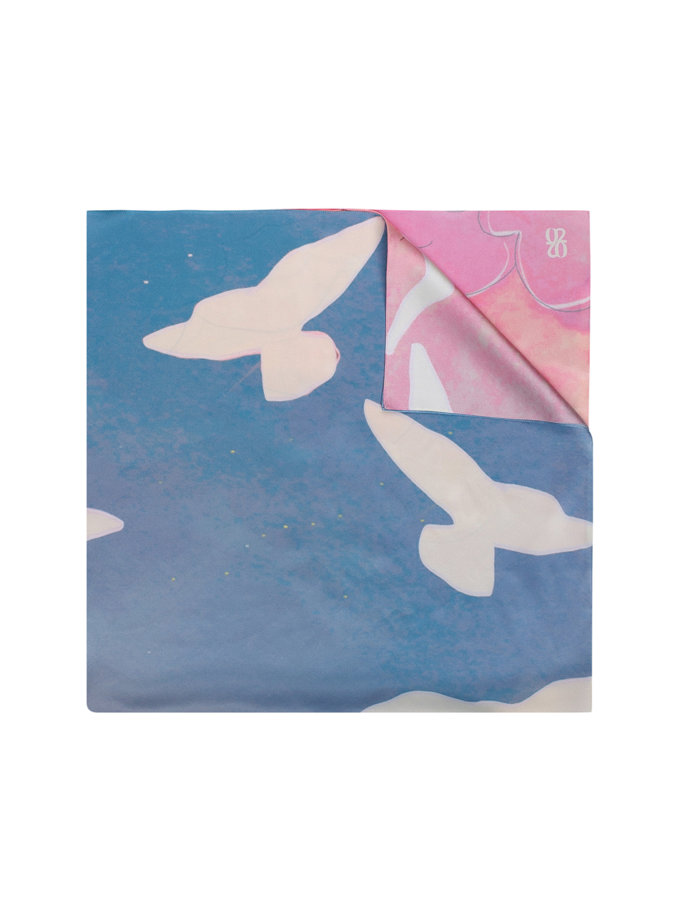 Шелковый платок с эксклюзивным принтом 100х100 см 0202_30040, фото 1 - в интернет магазине KAPSULA