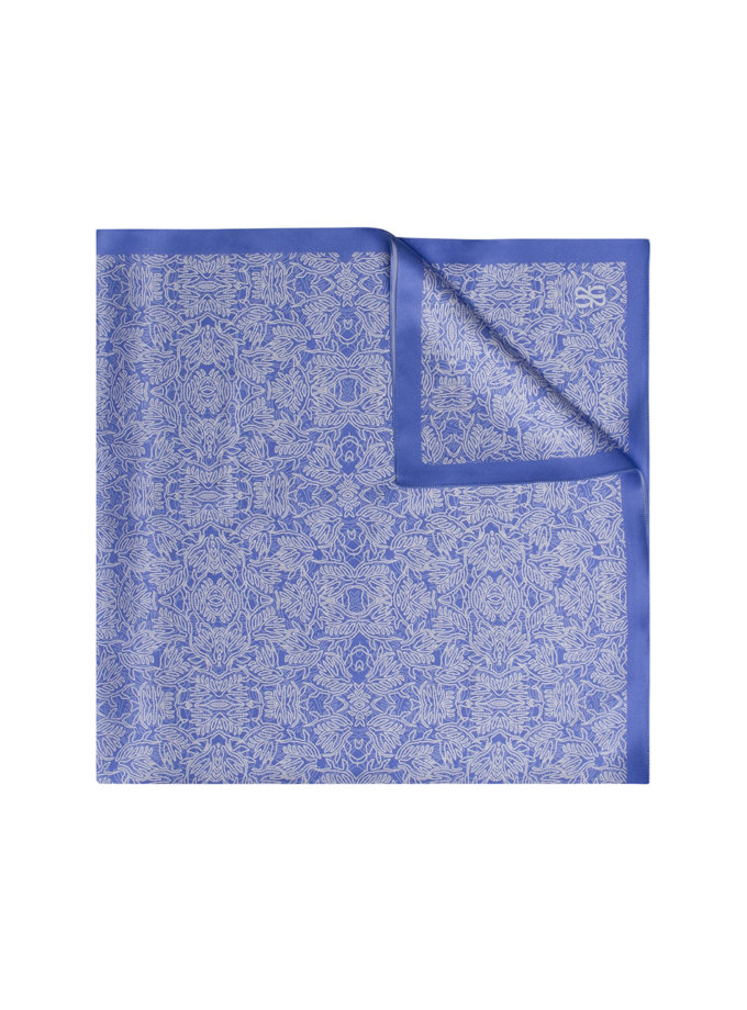 Шелковый платок с эксклюзивным принтом 100х100 см KNIT_30041-2, фото 1 - в интернет магазине KAPSULA