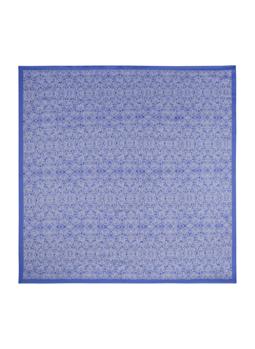 Шелковый платок с эксклюзивным принтом 100х100 см 0202_30041-2, фото 1 - в интернет магазине KAPSULA