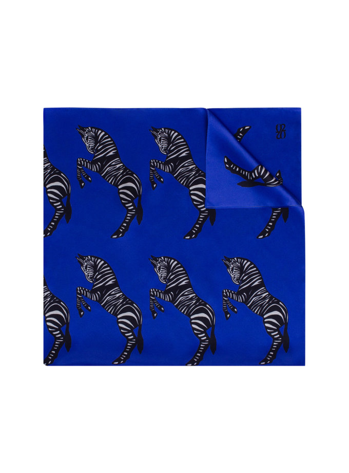 Шелковый платок с эксклюзивным принтом 100х100 см KNIT_30042, фото 1 - в интернет магазине KAPSULA