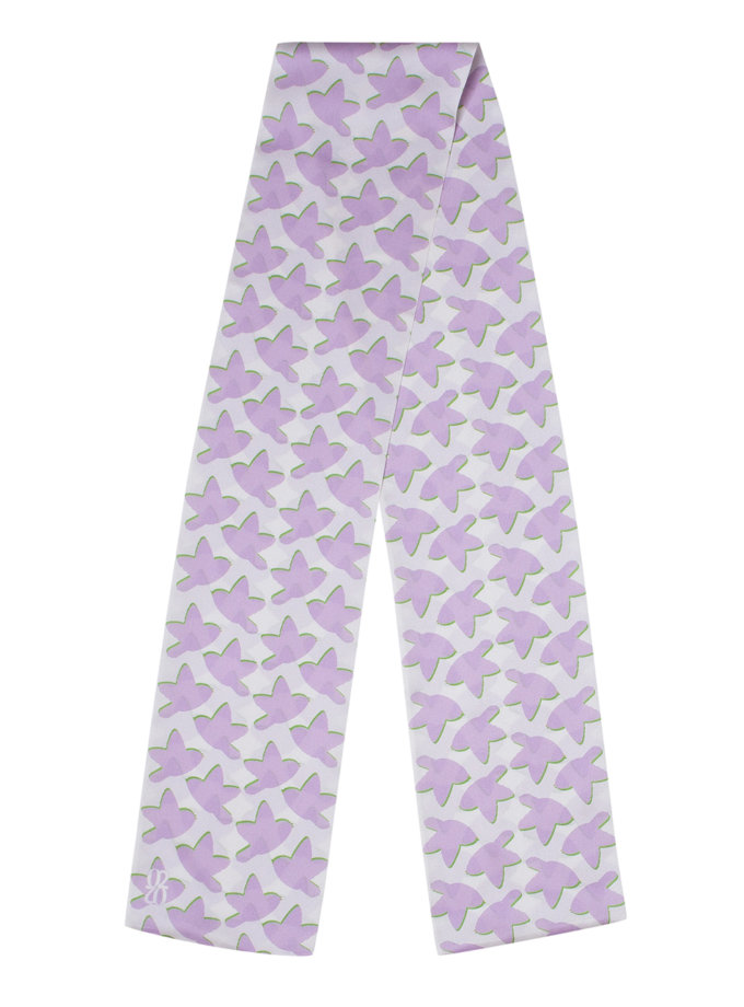 Шелковый платок с эксклюзивным принтом 16х150 0202_30033-3, фото 1 - в интернет магазине KAPSULA