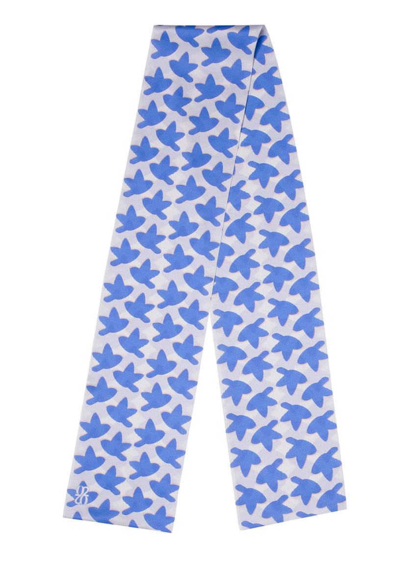 Шелковый платок с эксклюзивным принтом 16х150 0202_30033-1, фото 1 - в интернет магазине KAPSULA