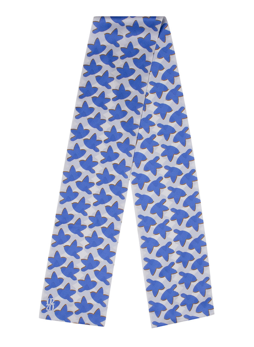 Шелковый платок с эксклюзивным принтом 16х150 0202_30033-2, фото 1 - в интернет магазине KAPSULA