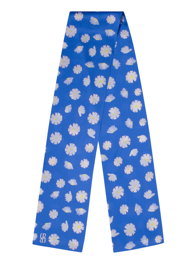 Шелковый платок с эксклюзивным принтом 16х150 KNIT_30034-3, фото 1 - в интернет магазине KAPSULA