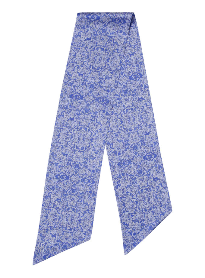 Шелковый платок с эксклюзивным принтом 16х150 KNIT_30037-1, фото 1 - в интернет магазине KAPSULA