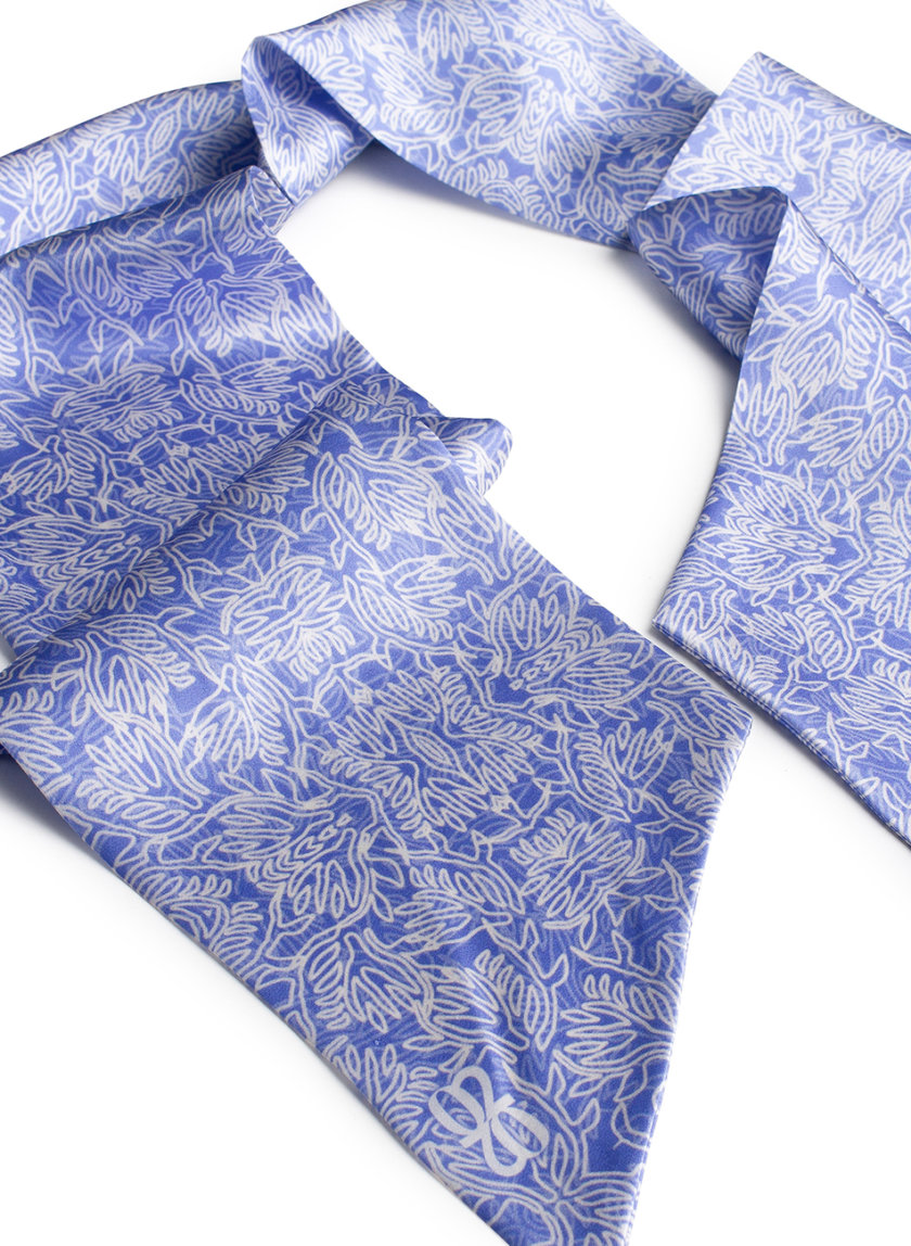 Шелковый платок с эксклюзивным принтом 16х150 0202_30037-1, фото 1 - в интернет магазине KAPSULA