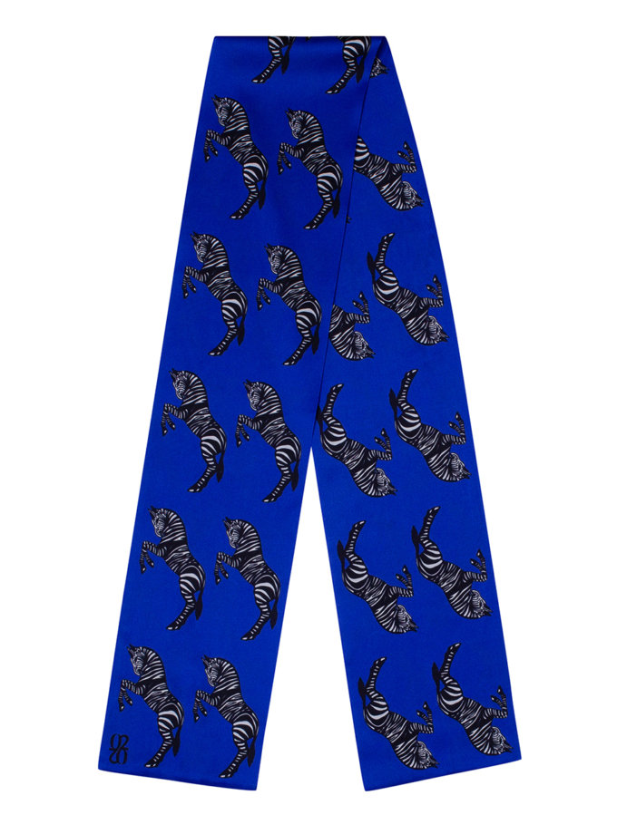 Шелковый платок с эксклюзивным принтом 16х150 KNIT_30036, фото 1 - в интернет магазине KAPSULA